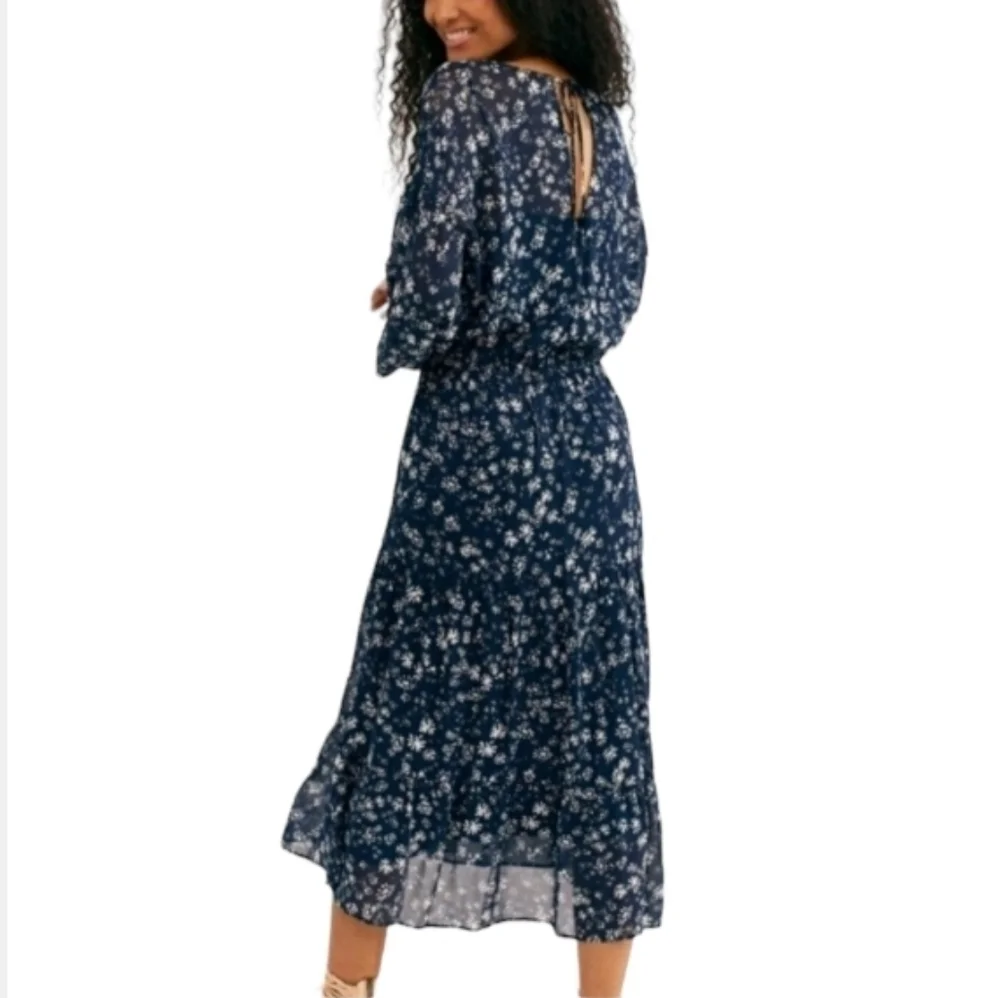 Free People Long Sleeve Floral Midi Dress